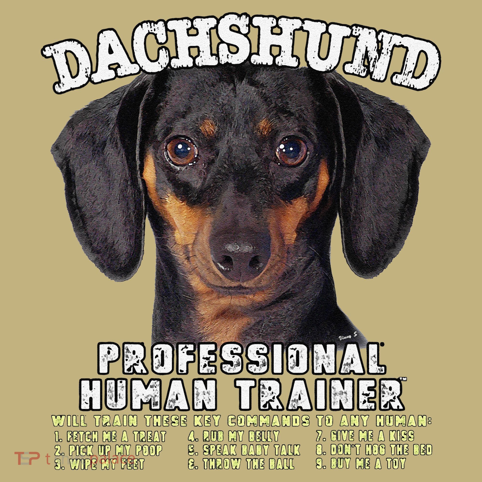 Dachshund Black Tan Professional Human Trainer Cute Dog Mousepad
