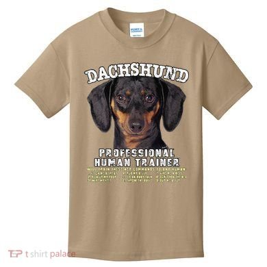 Dachshund Black Tan Professional Human Trainer Cute Dog Kids T-Shirt
