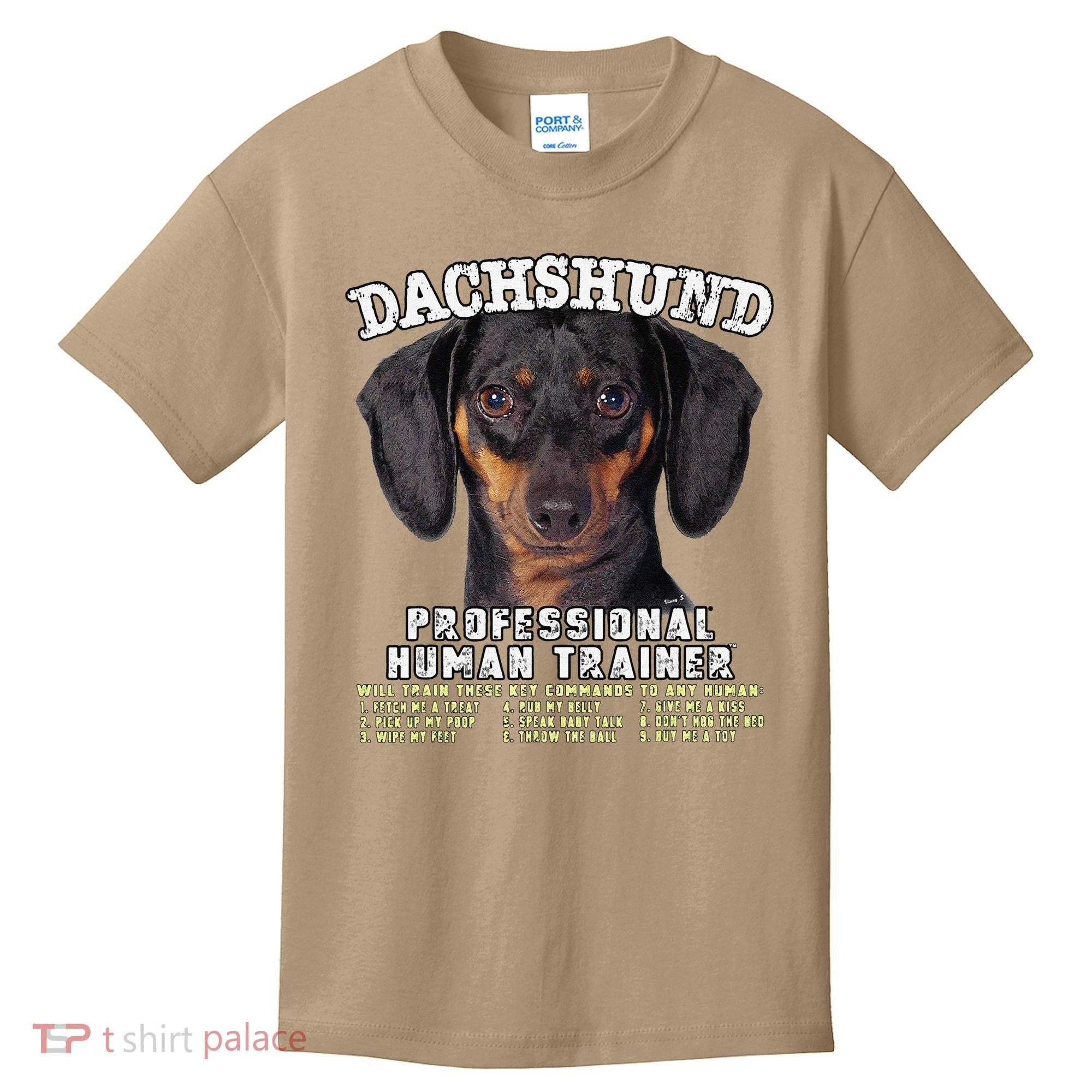 Dachshund Black Tan Professional Human Trainer Cute Dog Kids T-Shirt