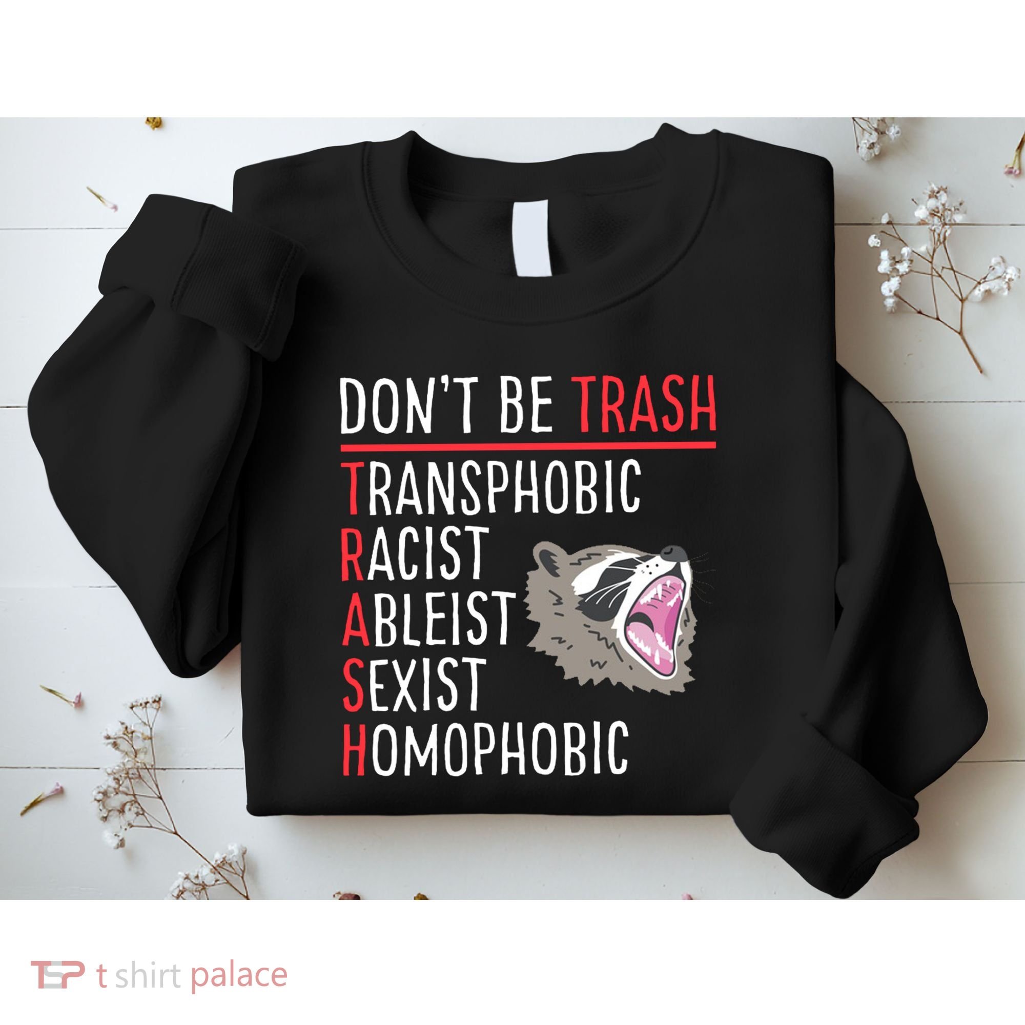 Don't Be Trash Funny Racoon Sweatshirt