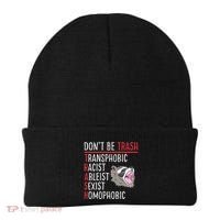 Don't Be Trash Funny Racoon Beanie thumb 0