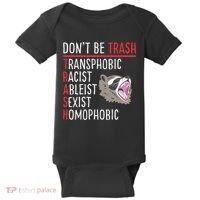 Don't Be Trash Funny Racoon Baby Bodysuit thumb 0