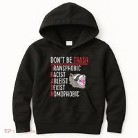 Don't Be Trash Funny Racoon Kids Hoodie thumb 0