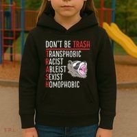 Don't Be Trash Funny Racoon Kids Hoodie thumb 3
