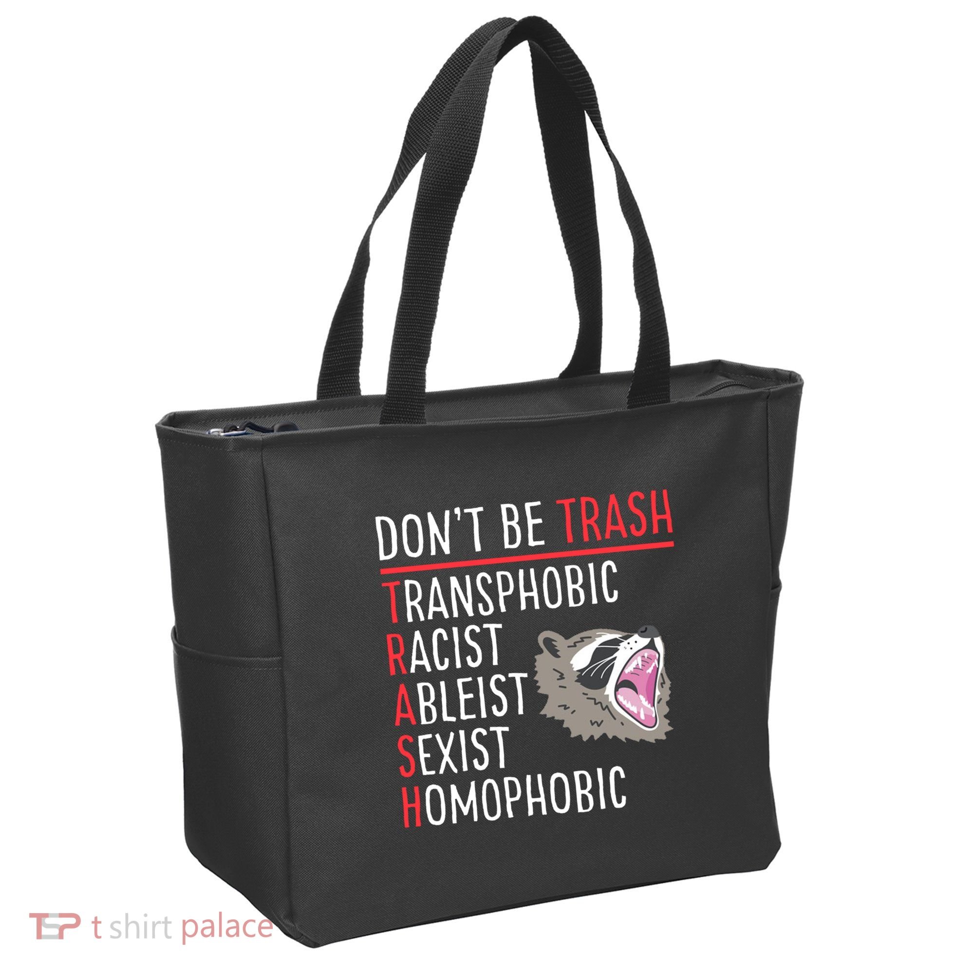 Don't Be Trash Funny Racoon Tote Bag