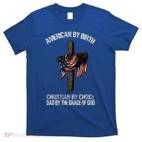 Dad By The Grace Of God Vintage Funny Gift T-Shirt thumb 0
