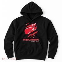 Distressed Basketball The Badger State Home Wisconsin Hoops Hoodie thumb 0