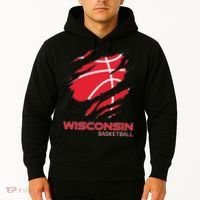 Distressed Basketball The Badger State Home Wisconsin Hoops Hoodie thumb 2