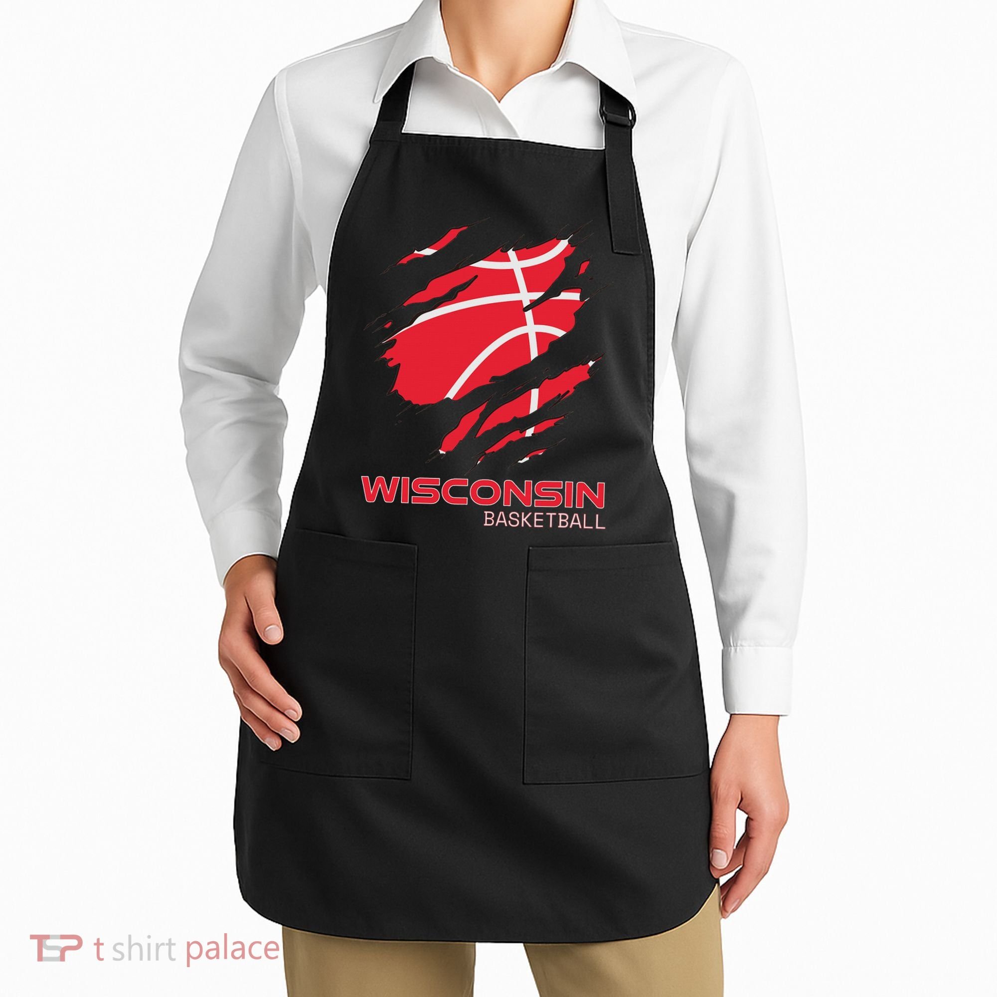Distressed Basketball The Badger State Home Wisconsin Hoops Apron