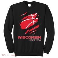 Distressed Basketball The Badger State Home Wisconsin Hoops Sweatshirt thumb 0