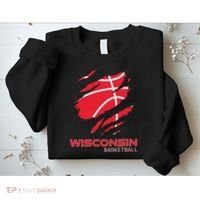 Distressed Basketball The Badger State Home Wisconsin Hoops Sweatshirt thumb 2