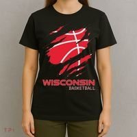 Distressed Basketball The Badger State Home Wisconsin Hoops T-Shirt thumb 4