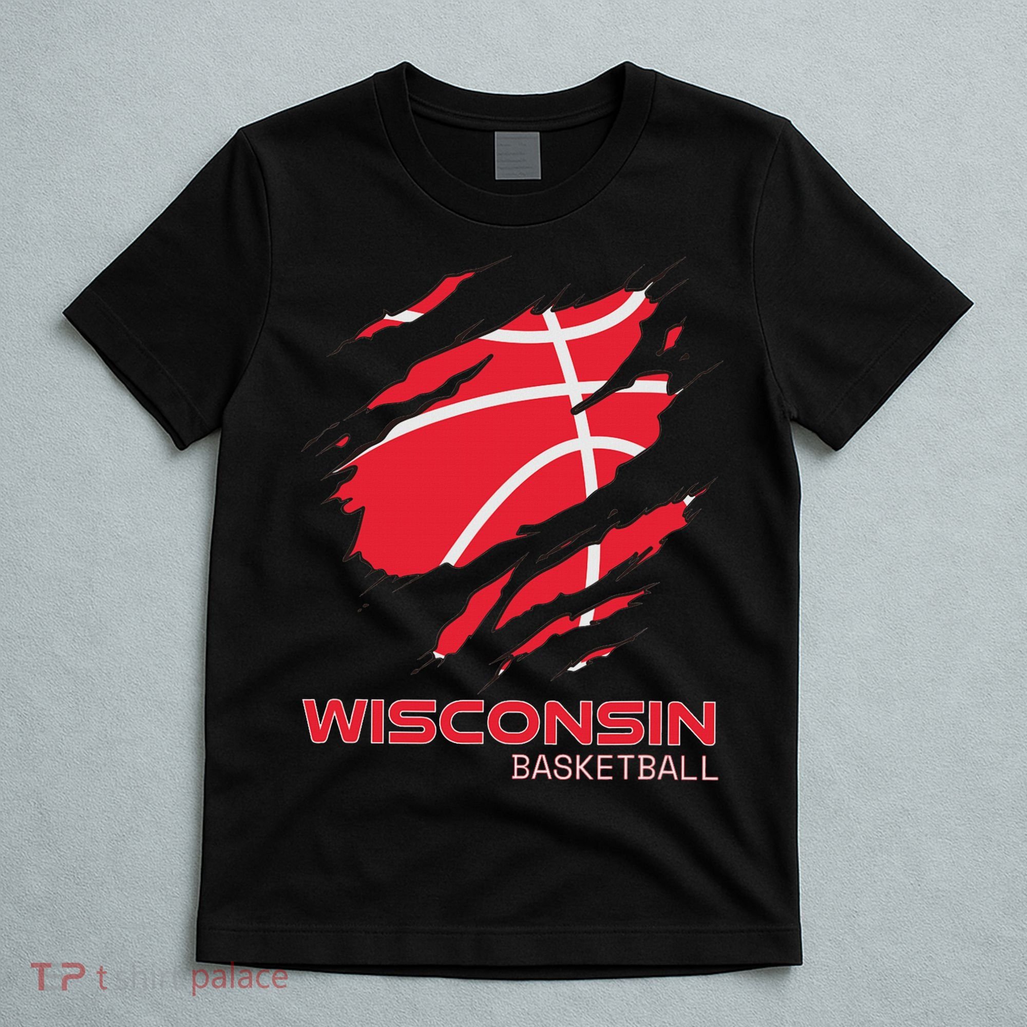 Distressed Basketball The Badger State Home Wisconsin Hoops T-Shirt