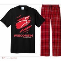 Distressed Basketball The Badger State Home Wisconsin Hoops Pajama Set thumb 0