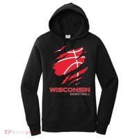 Distressed Basketball The Badger State Home Wisconsin Hoops Women's Hoodie thumb 0