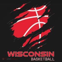 Distressed Basketball The Badger State Home Wisconsin Hoops Women's Hoodie thumb 2