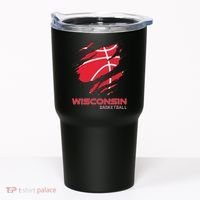 Distressed Basketball The Badger State Home Wisconsin Hoops Tumbler thumb 0