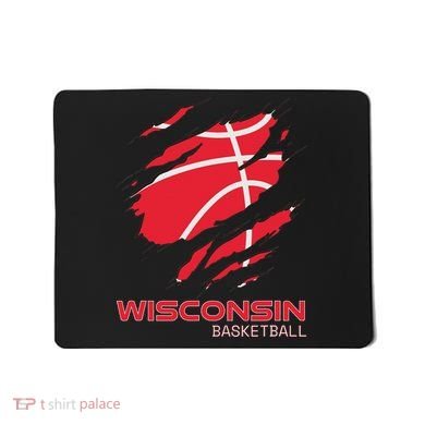 Distressed Basketball The Badger State Home Wisconsin Hoops Mousepad