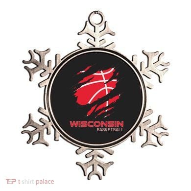 Distressed Basketball The Badger State Home Wisconsin Hoops Ornament