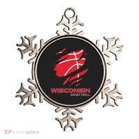 Distressed Basketball The Badger State Home Wisconsin Hoops Ornament thumb 0