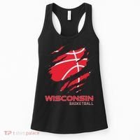 Distressed Basketball The Badger State Home Wisconsin Hoops Women's Tank Top thumb 0