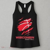 Distressed Basketball The Badger State Home Wisconsin Hoops Women's Tank Top thumb 3