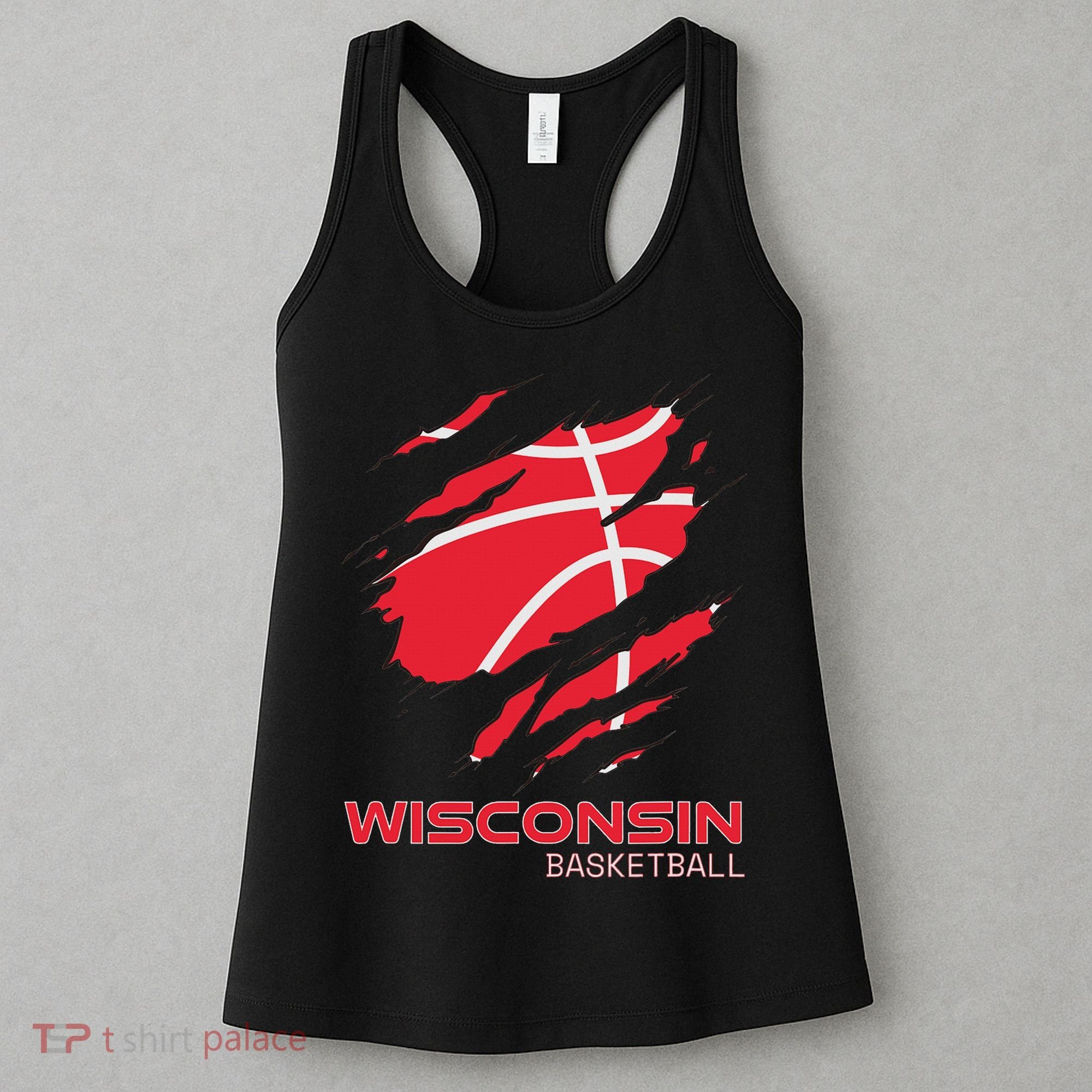 Distressed Basketball The Badger State Home Wisconsin Hoops Women's Tank Top