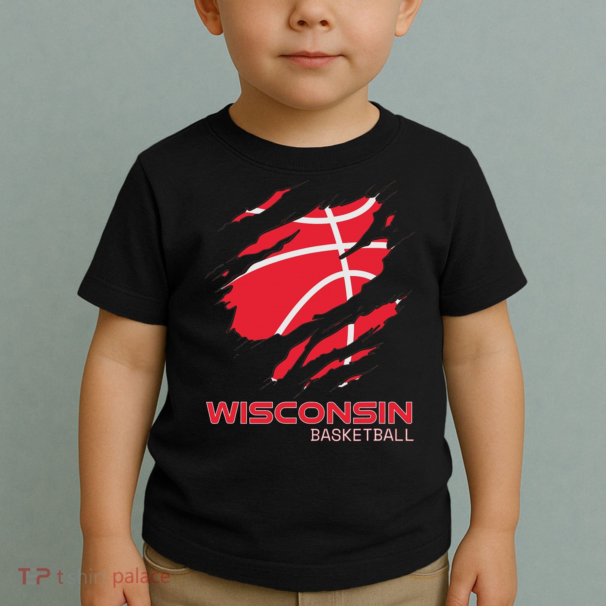 Distressed Basketball The Badger State Home Wisconsin Hoops Toddler T-Shirt
