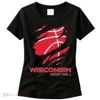 Distressed Basketball The Badger State Home Wisconsin Hoops Women's T-Shirt thumb 0