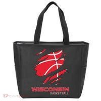 Distressed Basketball The Badger State Home Wisconsin Hoops Tote Bag thumb 0