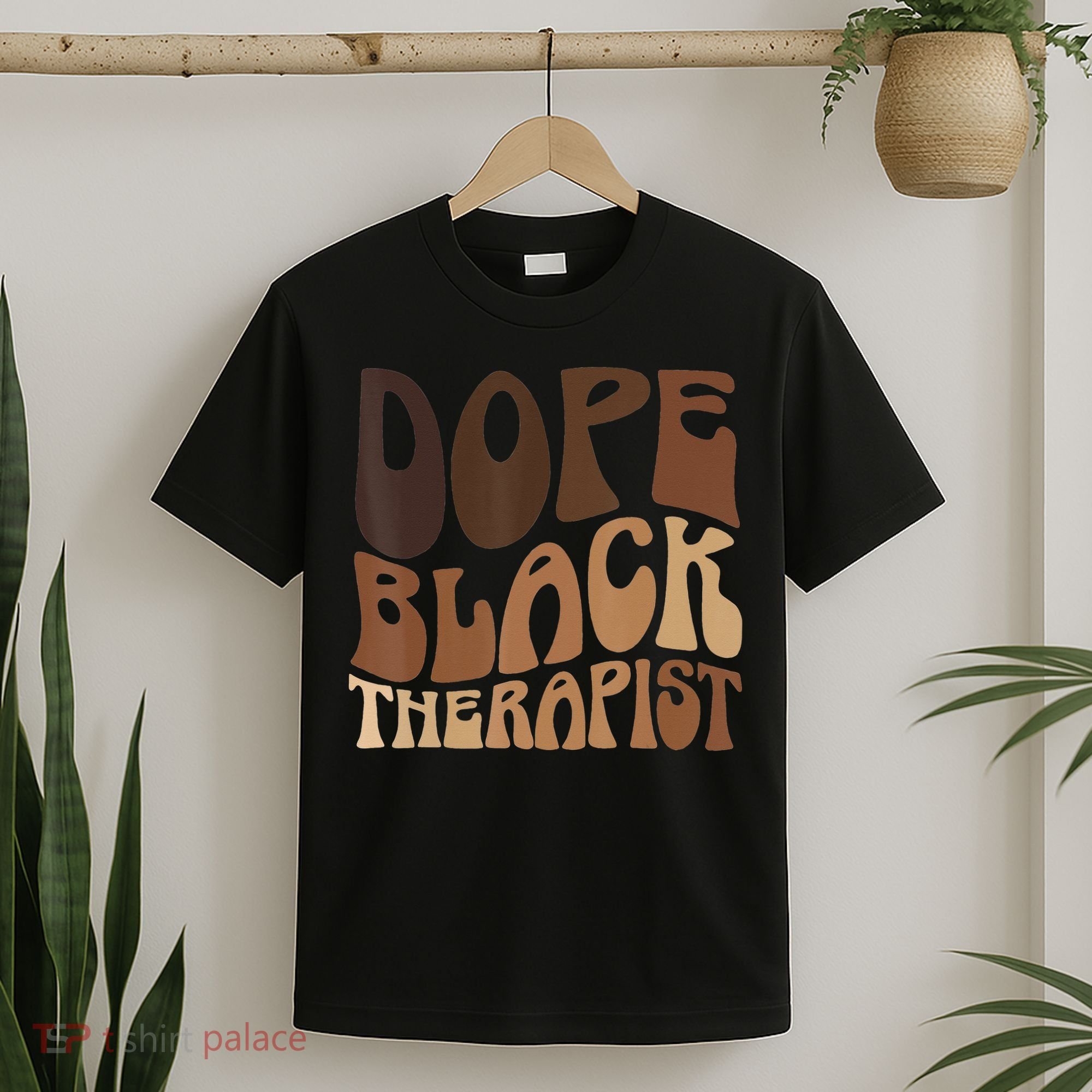 Dope Black Therapist Black Pride Afrocentric Melanin T-Shirt