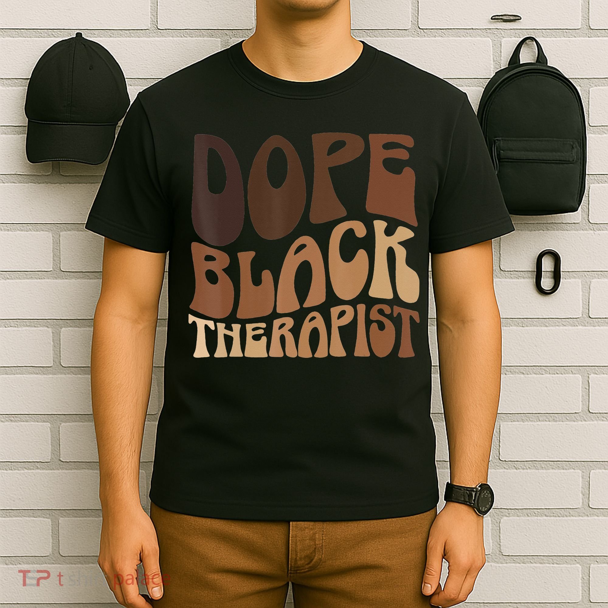 Dope Black Therapist Black Pride Afrocentric Melanin T-Shirt
