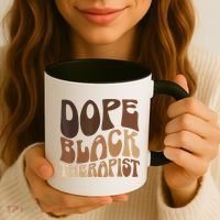 Dope Black Therapist Black Pride Afrocentric Melanin Coffee Mug thumb 3