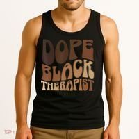 Dope Black Therapist Black Pride Afrocentric Melanin Tank Top thumb 3