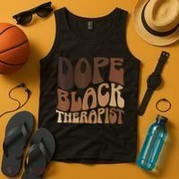 Dope Black Therapist Black Pride Afrocentric Melanin Tank Top thumb 4