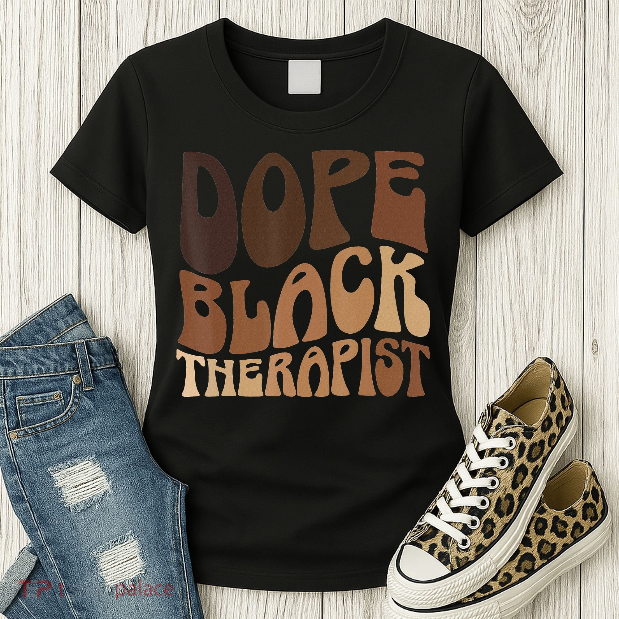Dope Black Therapist Black Pride Afrocentric Melanin Women's T-Shirt
