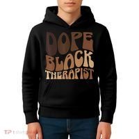 Dope Black Therapist Black Pride Afrocentric Melanin Kids Hoodie thumb 4