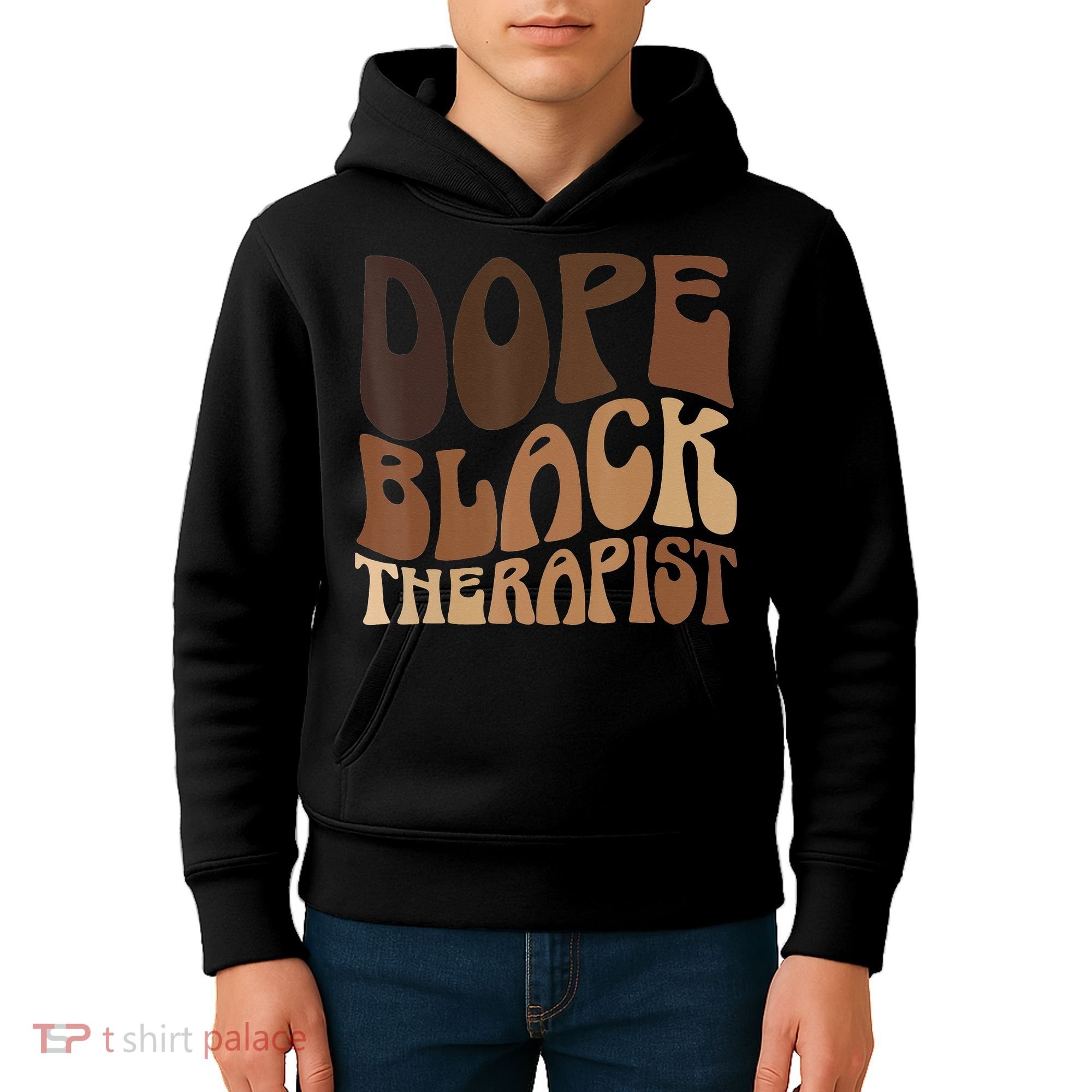 Dope Black Therapist Black Pride Afrocentric Melanin Kids Hoodie