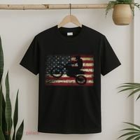 Dirt Bike Usa Flag Motocross American Flag T-Shirt thumb 2