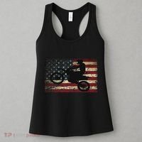 Dirt Bike Usa Flag Motocross American Flag Women's Tank Top thumb 3