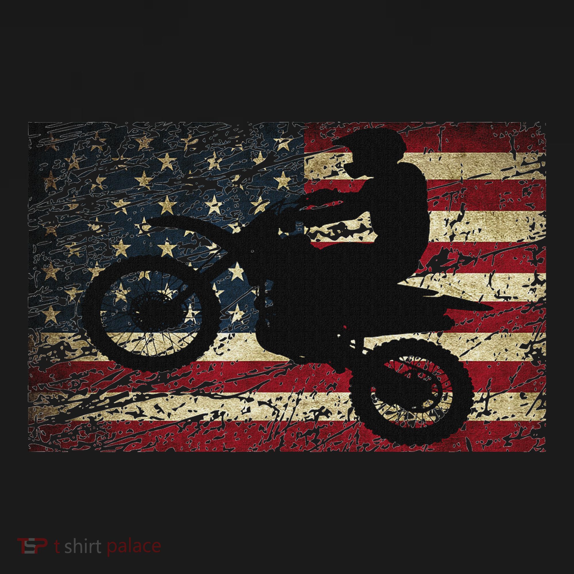 Dirt Bike Usa Flag Motocross American Flag Women's Tank Top
