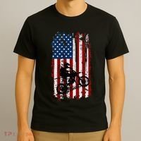 Dirt Bike Usa Flag Motocross American Flag T-Shirt thumb 3