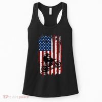 Dirt Bike Usa Flag Motocross American Flag Women's Tank Top thumb 0