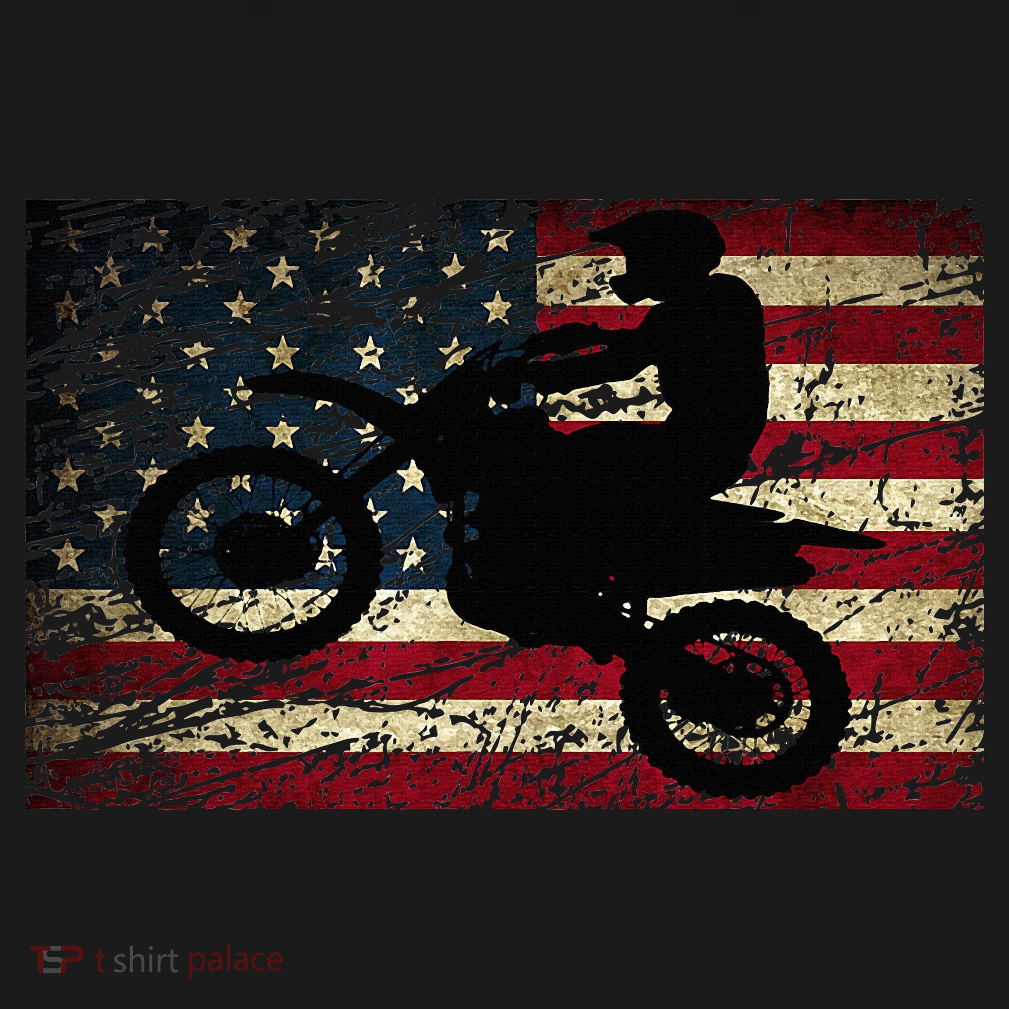 Dirt Bike USA Flag Motocross American Flag Women's Hoodie