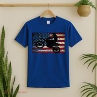 Dirt Bike USA Flag Motocross American Flag T-Shirt thumb 2