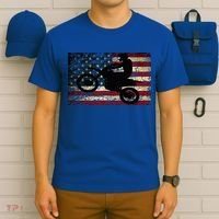 Dirt Bike USA Flag Motocross American Flag T-Shirt thumb 6
