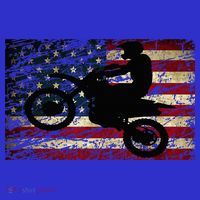 Dirt Bike USA Flag Motocross American Flag T-Shirt thumb 7