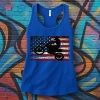 Dirt Bike USA Flag Motocross American Flag Women's Tank Top thumb 3