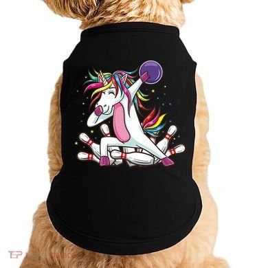 Dabbing Bowling Unicorn for Bowling Team Birthday Doggie Tank