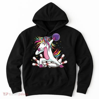 Dabbing Bowling Unicorn for Bowling Team Birthday Hoodie